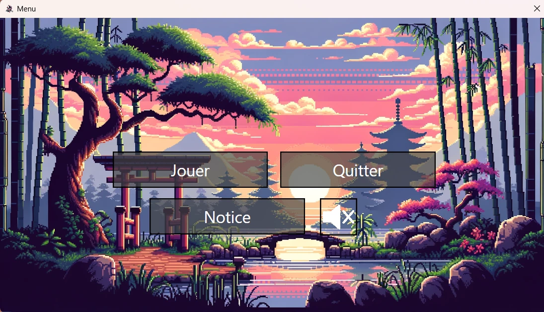 Menu du jeu Evit'Shuriken