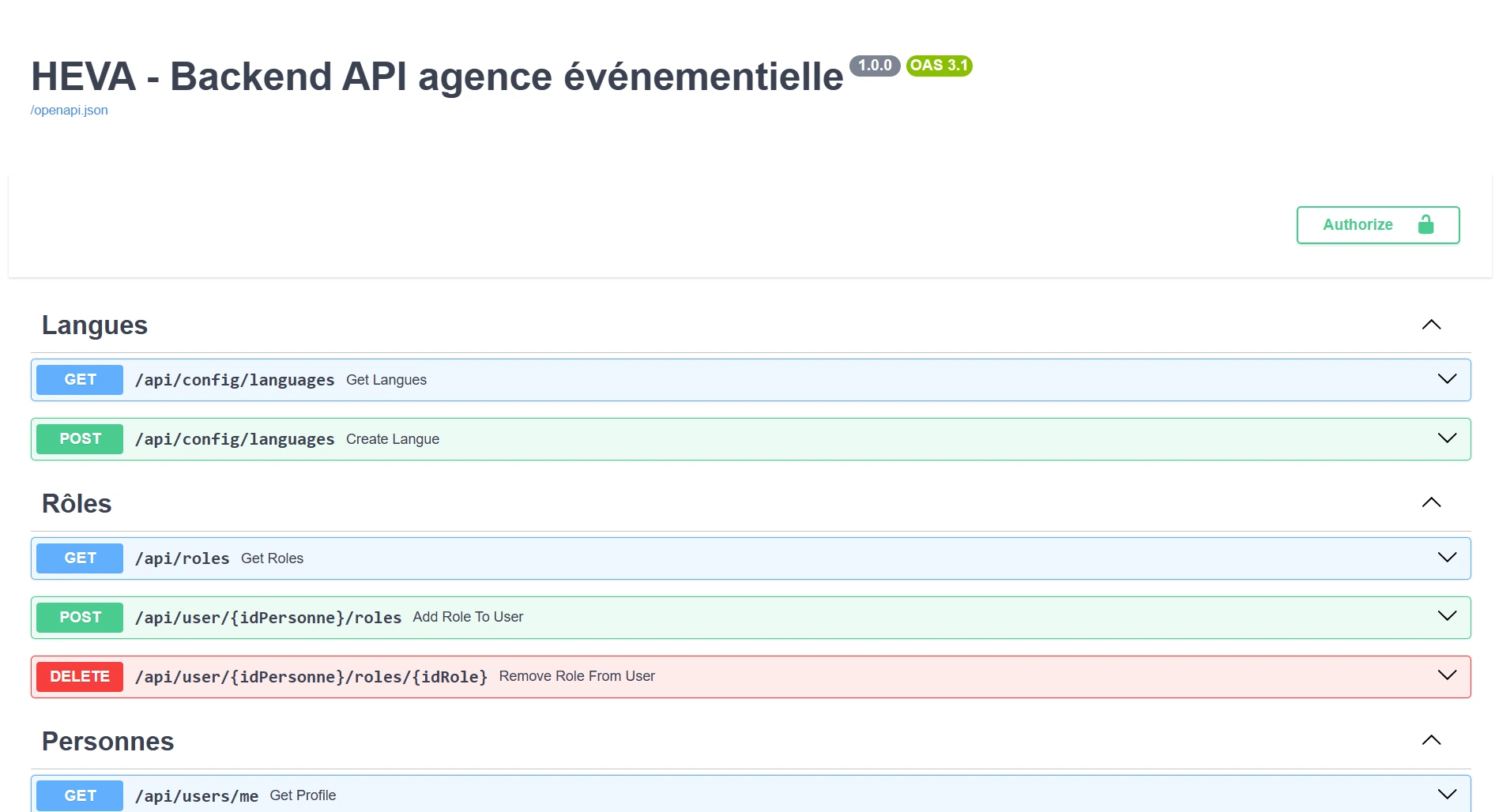 Documentation API