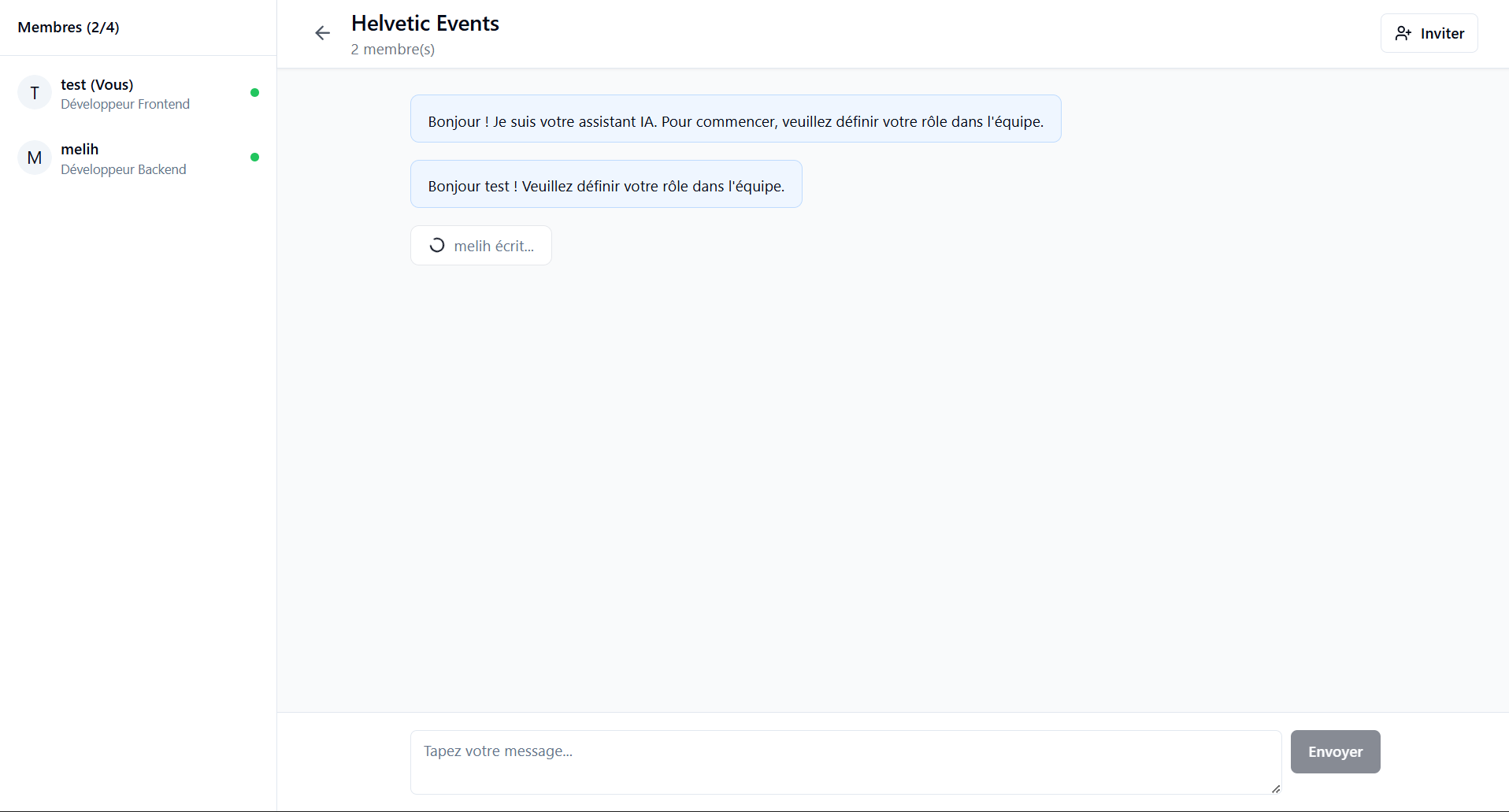 Interface utilisateur Shared IA